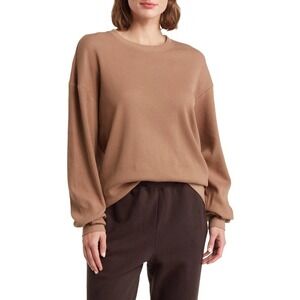 Good American Thermal Boyfriend Sweatshirt in Putty Size 0/XS